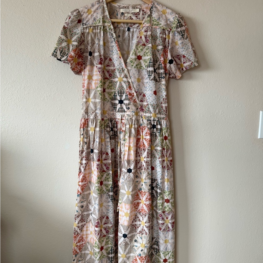 Multicolor Geometric Patterned Dress